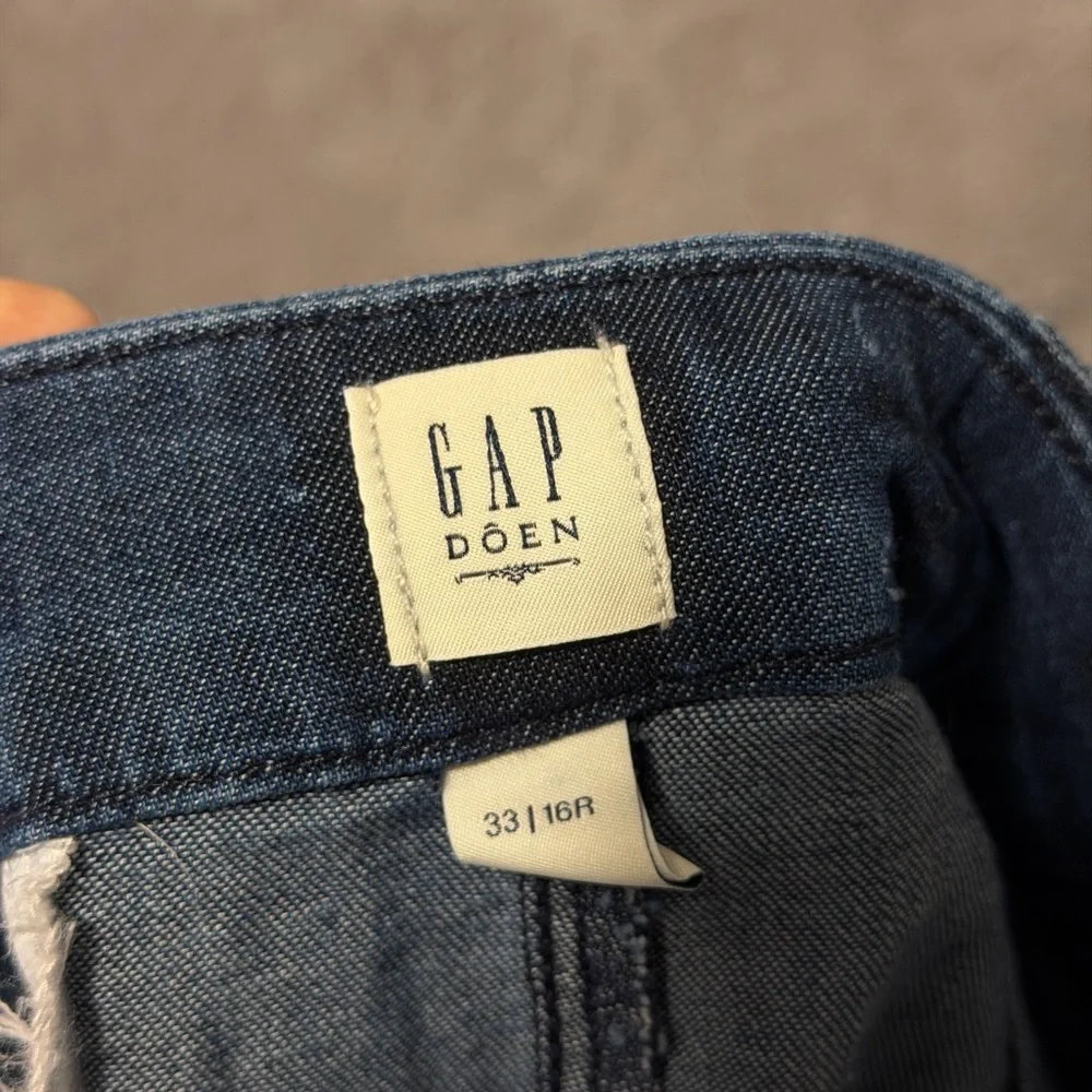 Doen x Gap Shorts Womens 16 / 34 Waist Blue Denim Button Fly High Rise NEW - Picture 5 of 13
